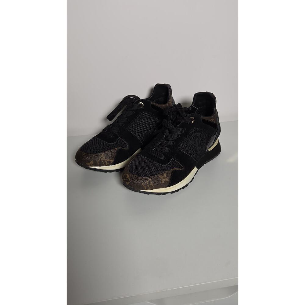 Louis Vuitton Run Away Size 35 BlackBrown Monogram Canvas Mesh Low Top Damaged - Picture 14 of 14